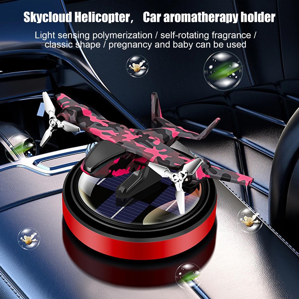 Solar Rotating Car Air Freshener Plane Dashboard Auto Natural Car Scent ...