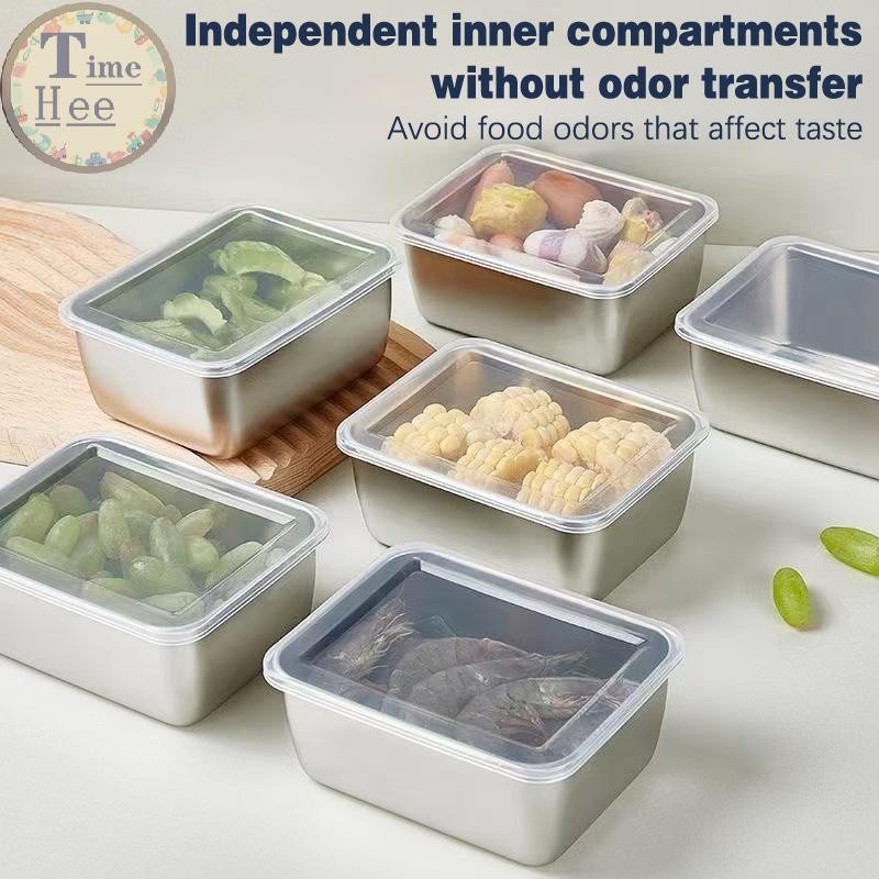 TIMEHEE Stainless Steel Fresh Keeping Box Airtight Food Storage ...