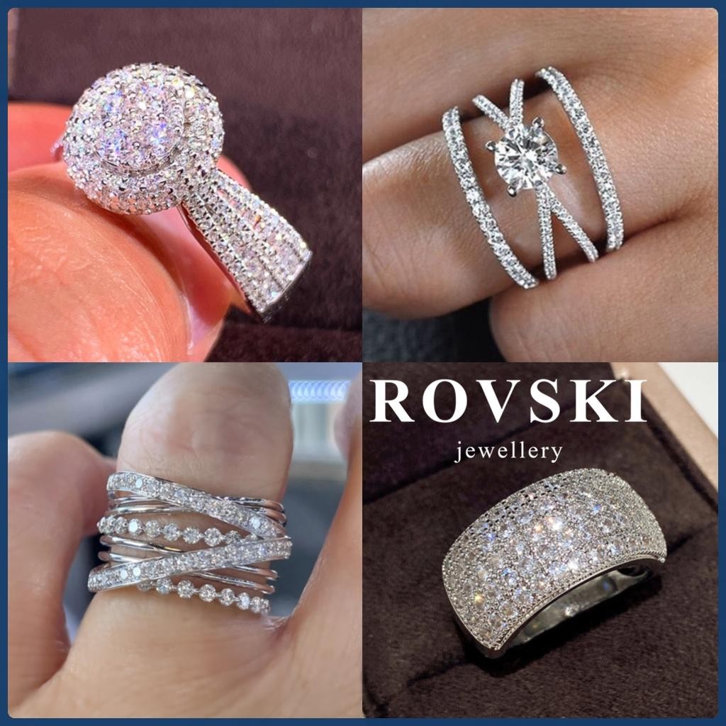 A Retro and Exquisite Ring S925 Silver Diamond Shiny Rings Fashionable ...