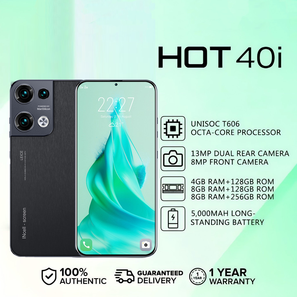 2024 Cellphone HOT 40i Original 16GB+512GB 5G Smartphone Android Mobile