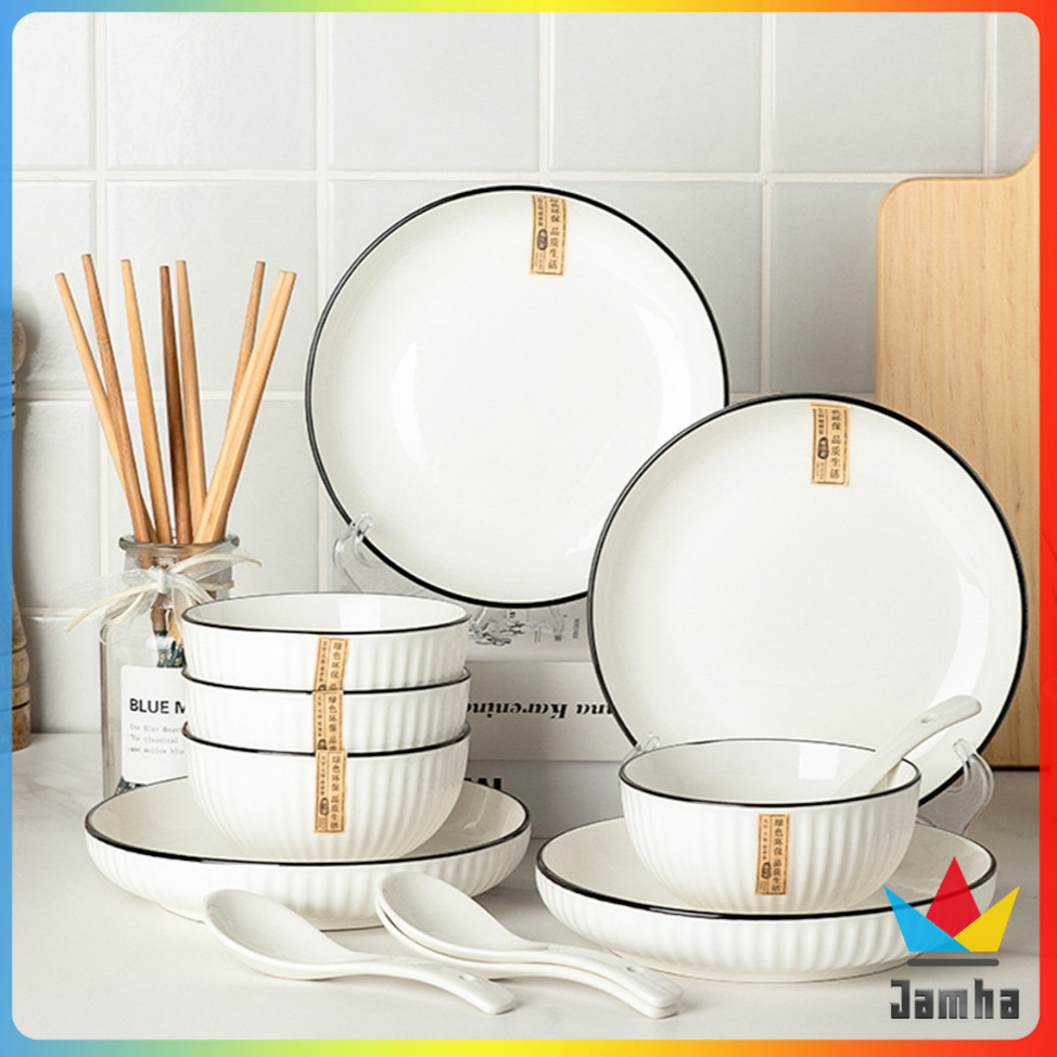 Jamha Japanese Ceramic Serving Bowl 5/8/10inch Soup Bowl Plate Salad ...