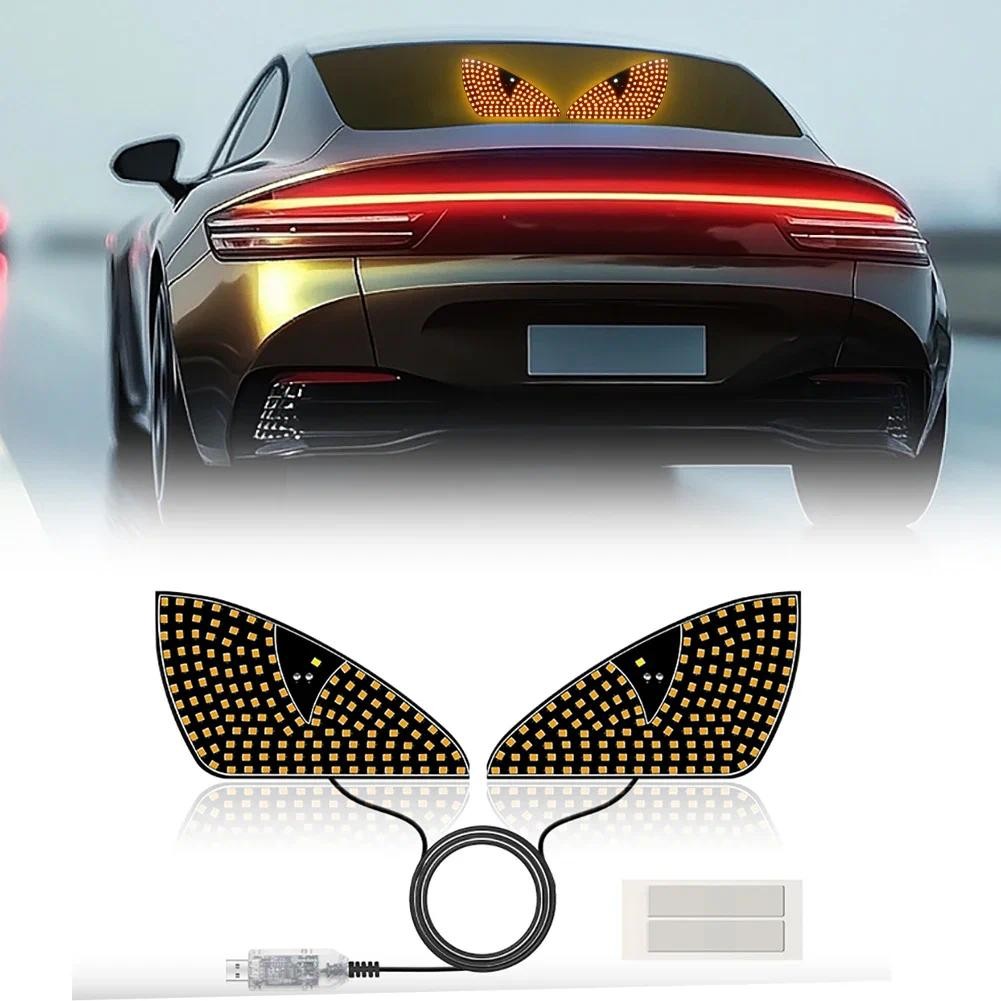 2Pcs 12 Flashing Modes Devil Eye Light Car LED Rear Window Warning ...