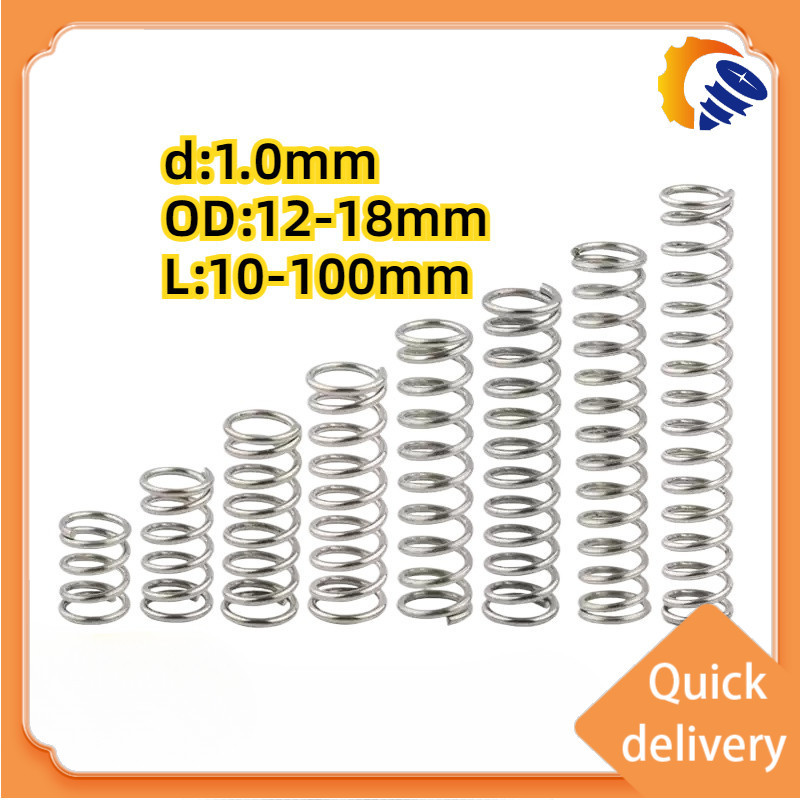 [ZY02-XS10] 304 Stainless Steel Compression Spring d1.0mm * OD12-18mm ...