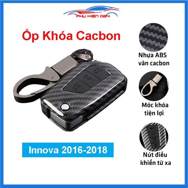 Innova 2016-2017-2018 car key cover with carbon fiber folding key with ...