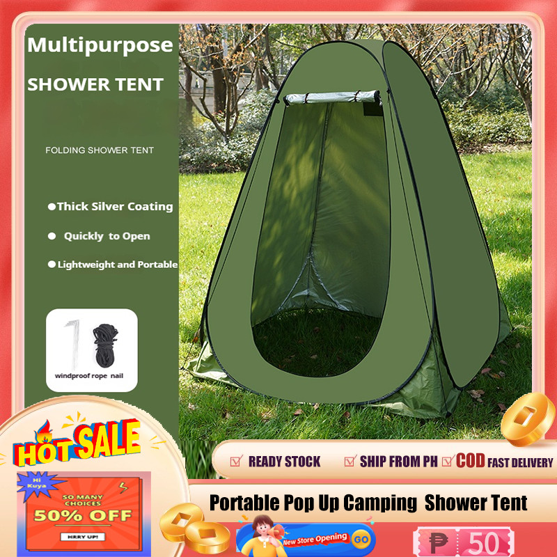 Outdoor Shower Tent Popup Portable Moving Camping Toilet Tent with Bag  Beach Privacy Changing Tent