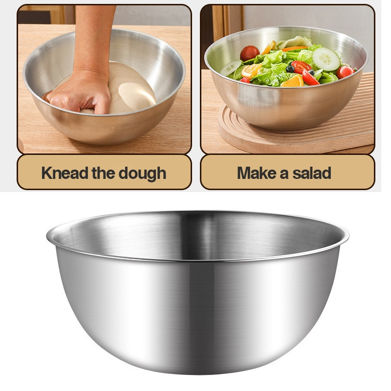 Stainless Steel Cooking Bowl Mixing Bowl Fruit Salad Bowl Basin Egg ...
