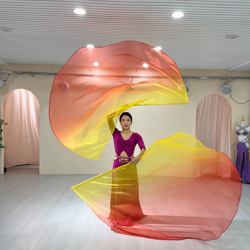 Uliekhy 1PC Gradient Colored Half Round Flag Dance Flags with ...