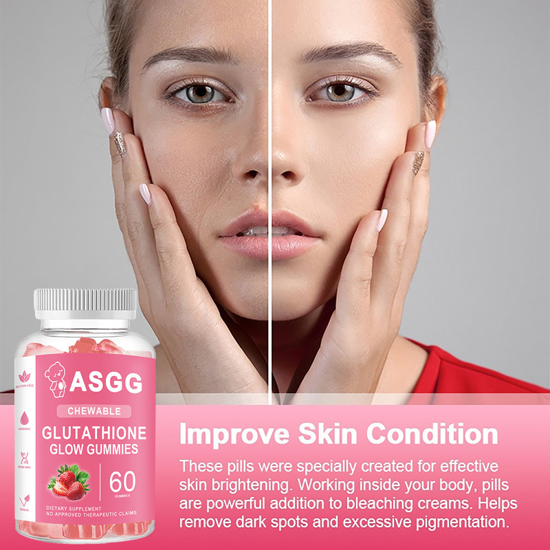 effect of glutathione on body ASGG Glutathione Collagen Glow Gummies Glutathione Skin Vitamins Beauty  Whitening Anti-aging Gummies