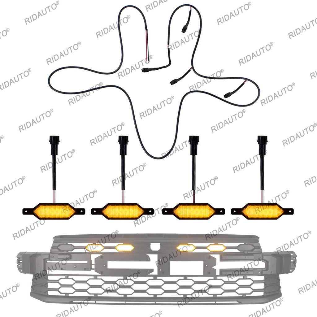 DIY Amber Yellow White LED Raptor Light Fit Aftermarket Raptor Grille ...