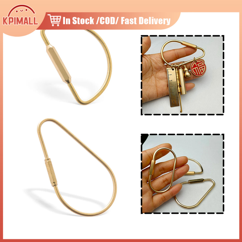 Brass Keychain Handmade Brass Drop/O/D Shapes Keychain Ring Outdoor ...