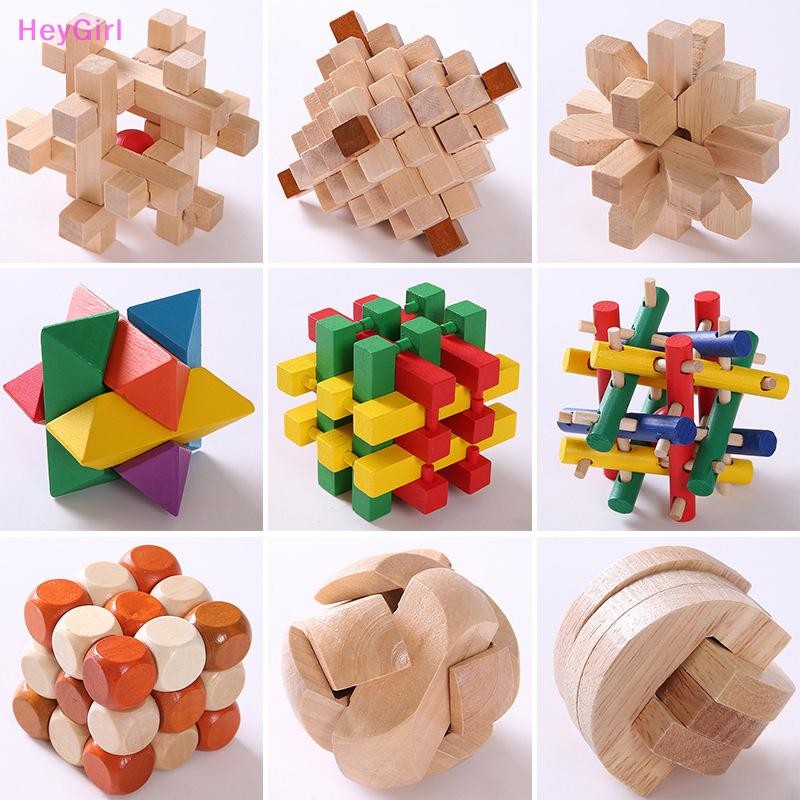 GIRL NEW Kong Ming Lock Lu Ban Lock IQ Brain Teaser Educational Toy ...