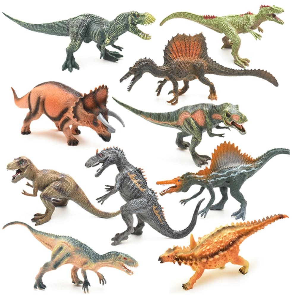 HOTWIND 2/4Pcs Solid Dinosaur Model Set Kids Tyrannosaurus Triceratops ...