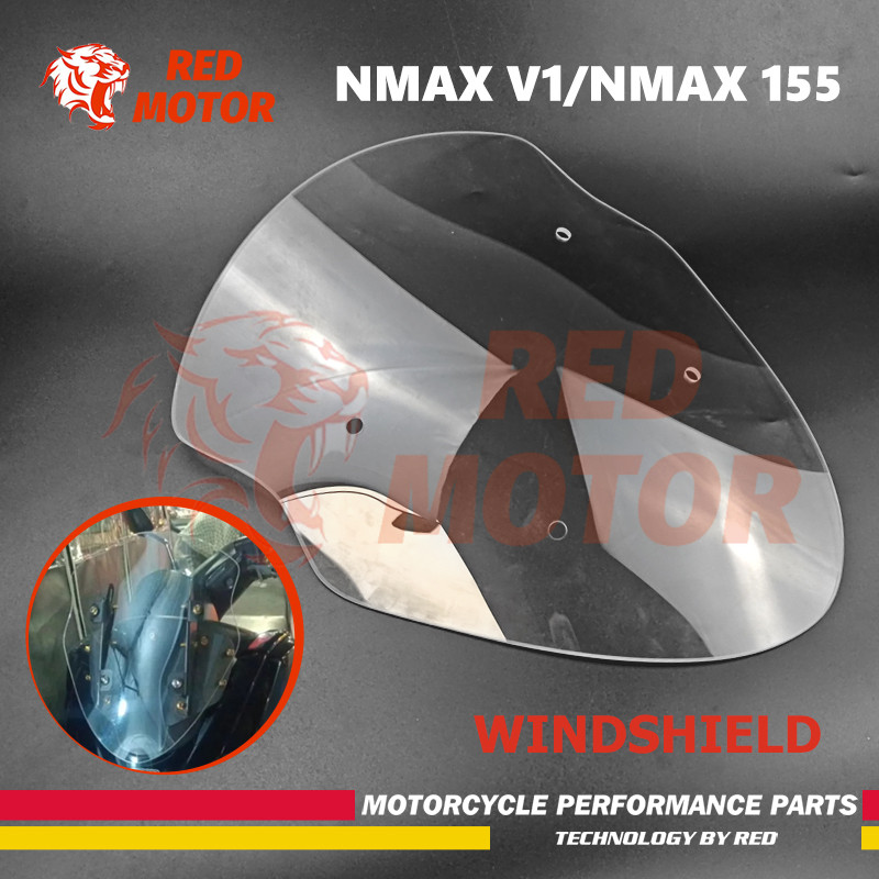 WINDSHIELD CLEAR LENS WIND DEFLECTOR / WIND SCREEN FOR NMAX 155 NMAX V1 ...