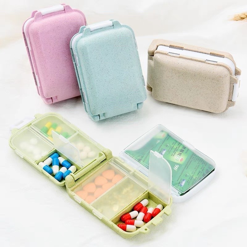 4pcs Medicine Storage Organizer Case Box Portable Pill Kit Container ...