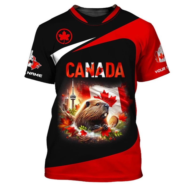 New Canada T Shirts Canadian Flag Emblem Maple Leaf 3D Print T-shirt ...