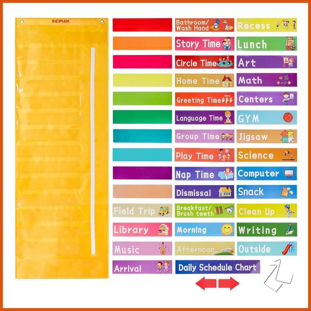 Daily Schedule Pocket Chart Moving Arrows Indicates Daily Schedule ...