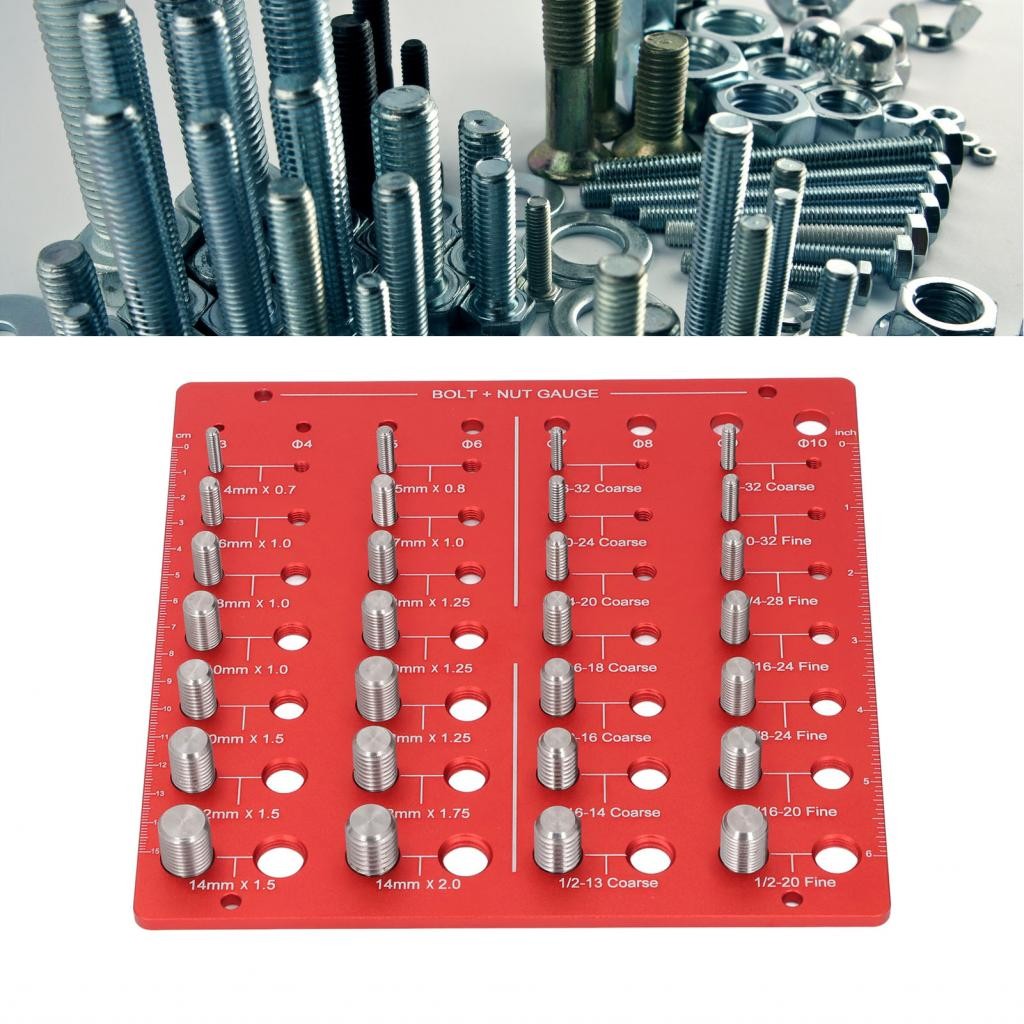 Thread Checker Nut Bolt Identifier 28+8 And Bit Size Gauge Tool ...
