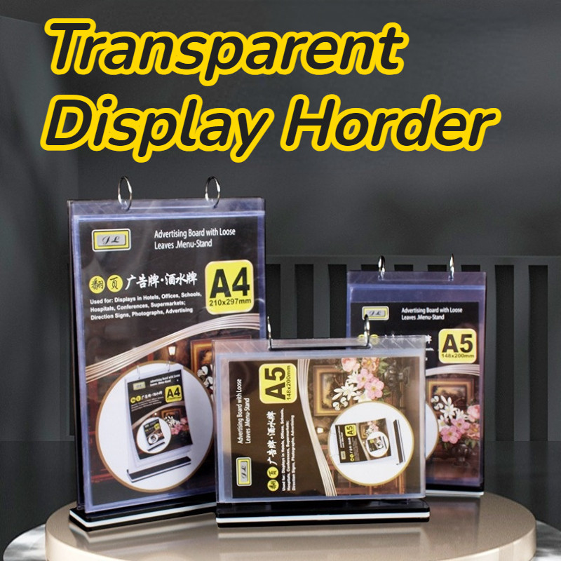 A4/A5 Decca flip TAB menu Displays Bracket Plastic Transparent Multi ...