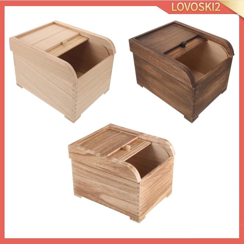 [Lovoski2] Wooden Cereal Containers Storage, Rice Dispenser Dry Storage ...