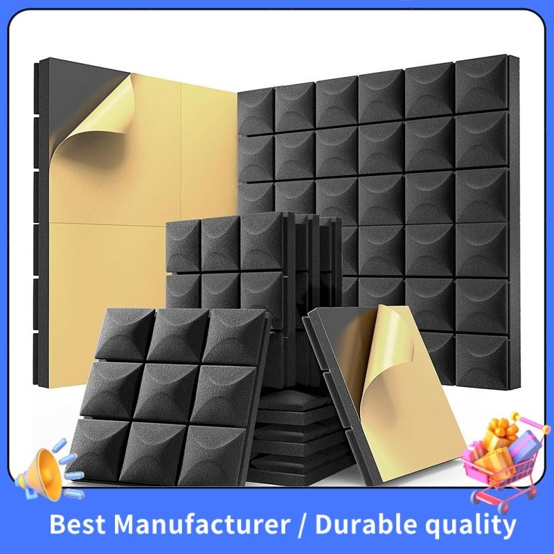 12 Pack Sound Proof Foam Panels with Self-Adhesive, 12 X 12 X 2 Inches ...