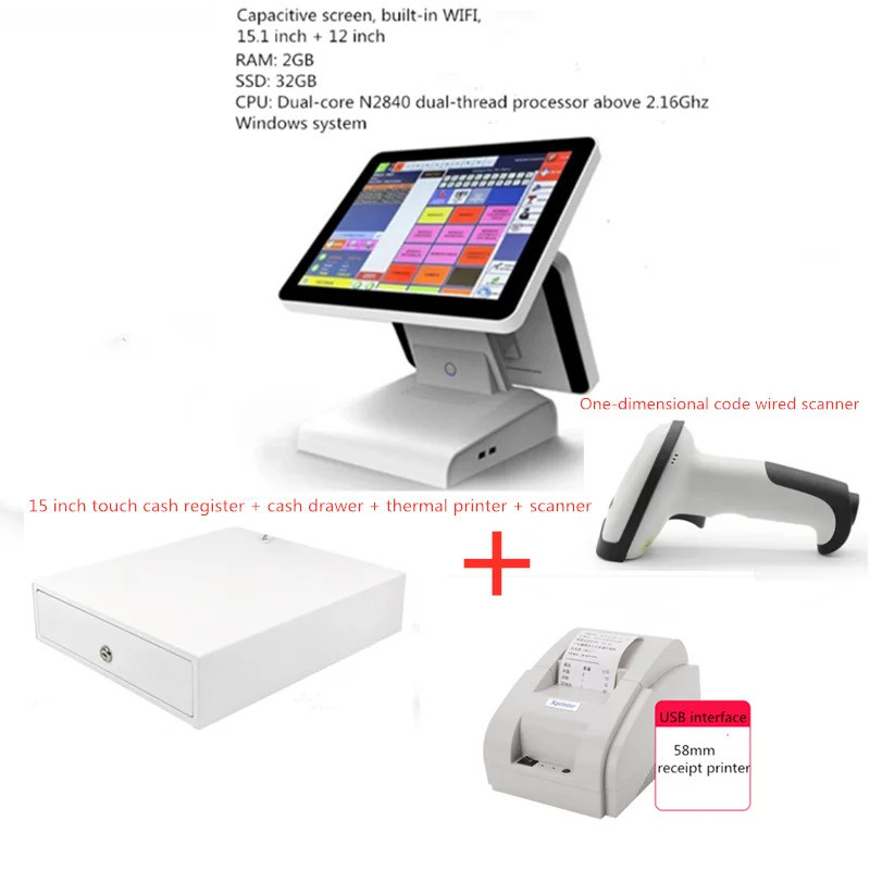laptop Window10 or Android POS System Cash Register Machine 15inch WITH ...