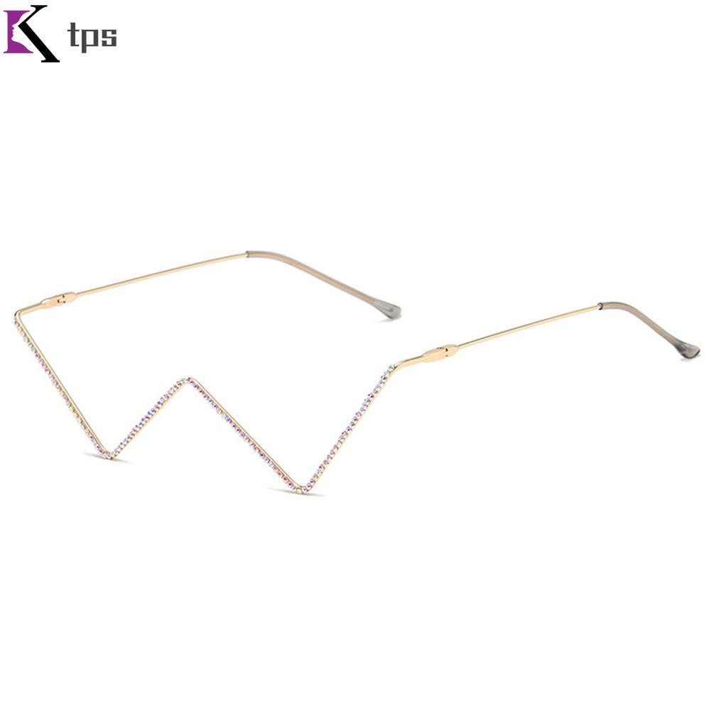 No Lens Glasses Frame Stylish Triangular Eyeglasses Half Frame ...