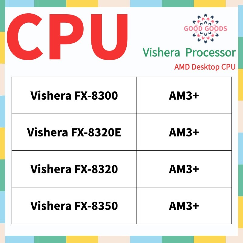 FX-8300 FX-8320E FX-8320 FX-8350 AMD Vishera Processor Desktop CPU AM3 ...