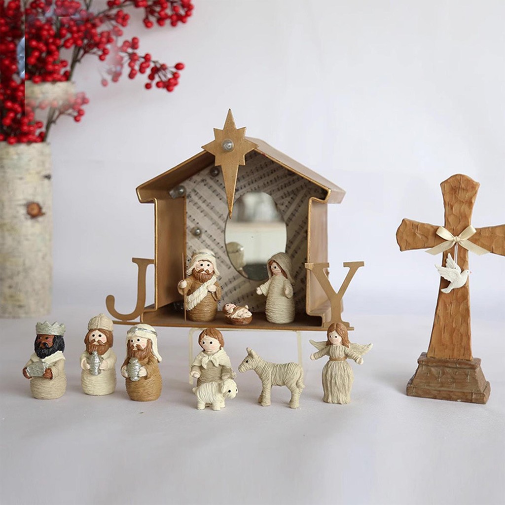 Nativity Scene Figurines Christmas Figurine Baby Jesus Nativity Holy ...