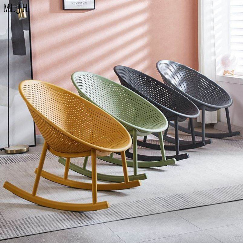 Scandinavian Plastic Rocking Chair Balcony Casual For Home Recliner ...