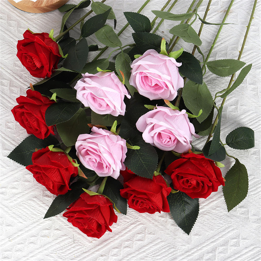 1PCS Artificial Roses Flower With Stem Realistic Artificial Long Stem ...