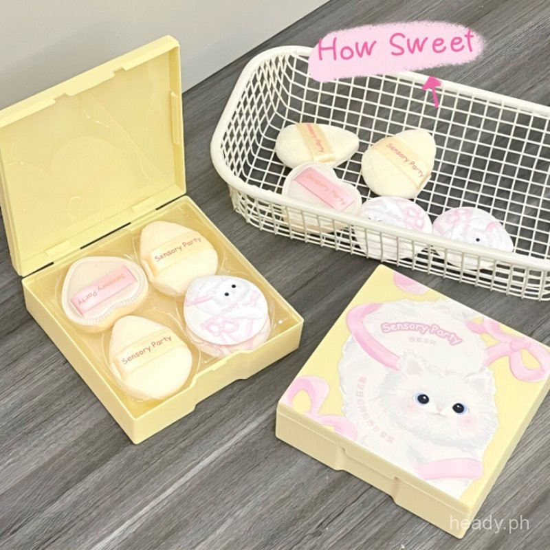 SENSORY PARTY Powder Puff Set Kitten Cute Thumb Puff Set Blush ...