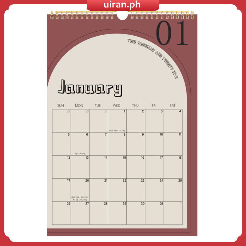 Large Calendar Wall 20252026 Desk English Hanging Calendars Office