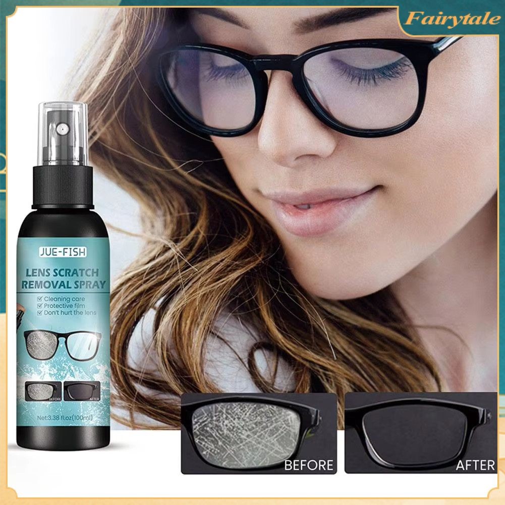 100ml Glasses Lens Cleaner Spray Eyeglass Scratch Removing Glasses Lens ...