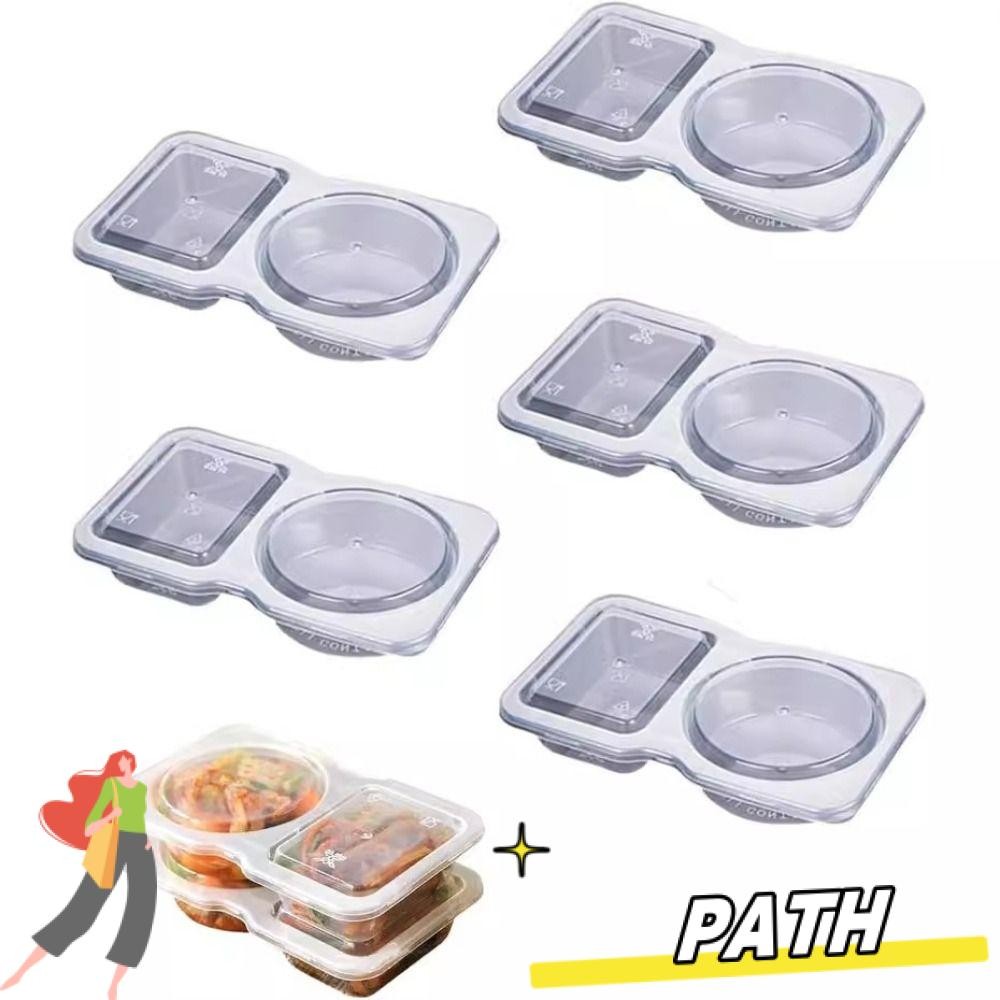 PATH Double Compartment Condiment Container, Plastic Transparent 2 ...