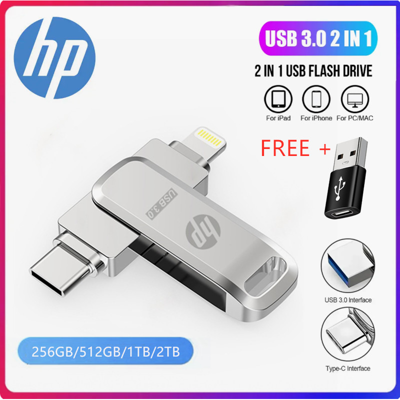 HP 1TB 2TB Usb-C Flash Drive 2 in 1 OTG USB Flash Drive Pendrive for ...