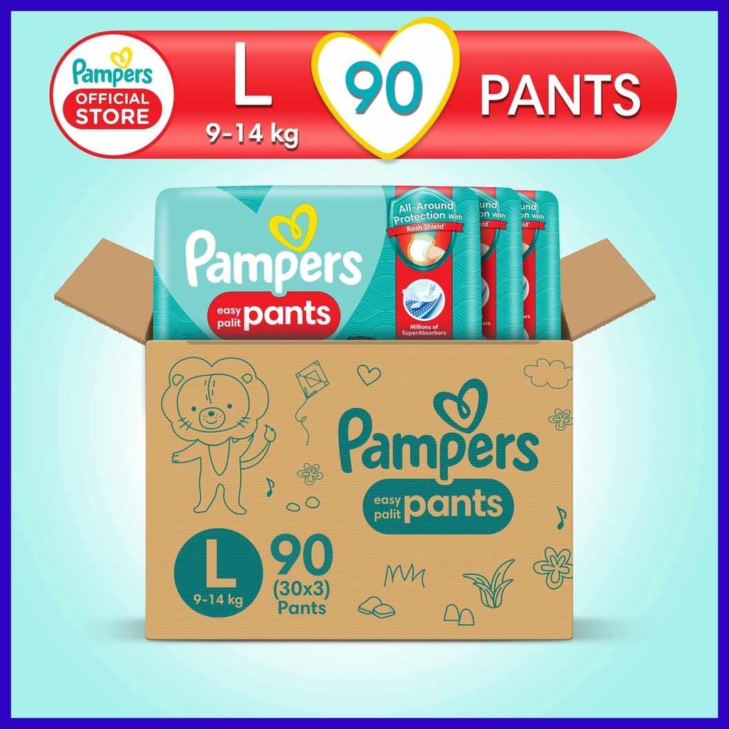 Pampers}gW{Baby%s+Dry~n*BI+AF+Te+Pants~g*Diapers t+Sulit Box Large (90 ...