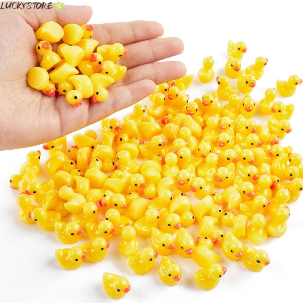 LUCKY 100pcs Mini Resin Ducks, DIY Yellow Tiny Duck, Garden Crafts Bulk ...