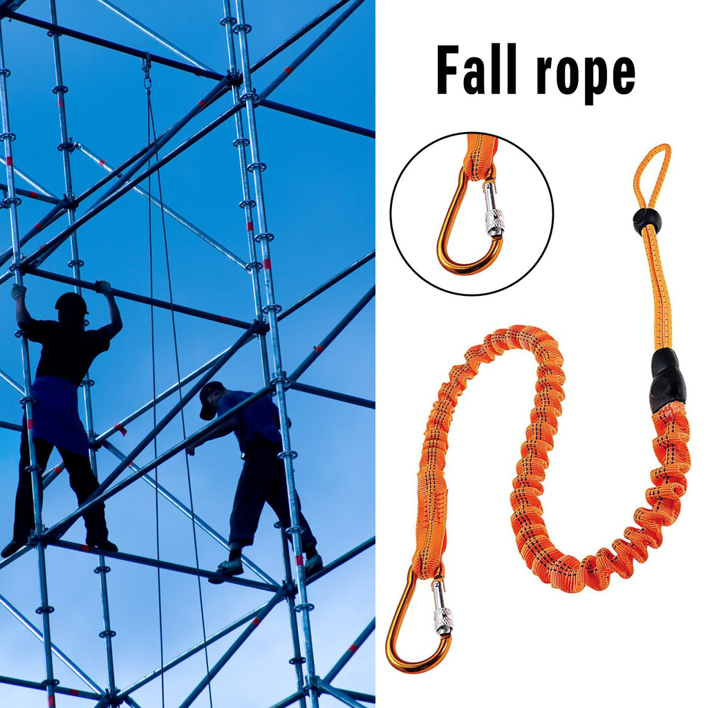 Work-at-Height Tool Safety Rope With Carabiner Retractable Elastic Rope ...