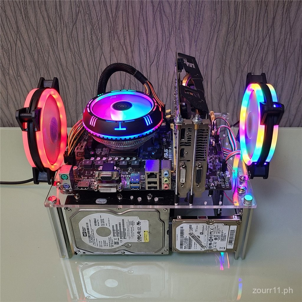 Computer Case with Bottom Power Supply ITX Open MATX Fully Transparent ...