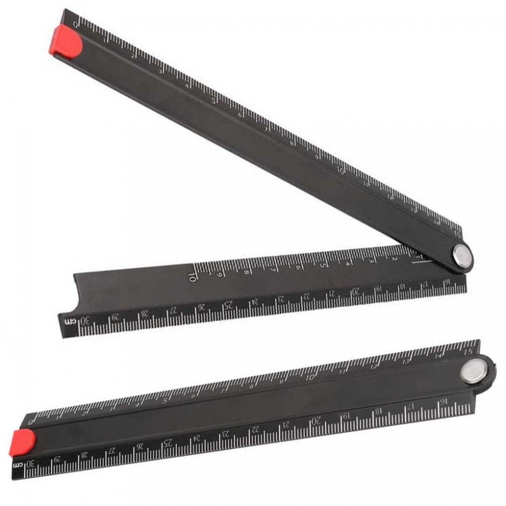 Precision Engineering Stainless Steel Folding Ruler with Protractor ...