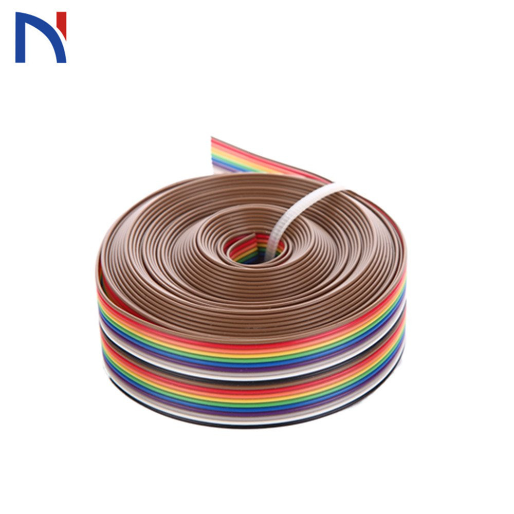 ☆1M/2M/3M 1.27mm 20Pin DuPont Cable Rainbow Flat Line Support Wire ...