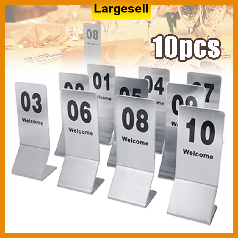 Stainless Steel Table Numbers 1-10 Restaurant Table Number Sign Plate ...