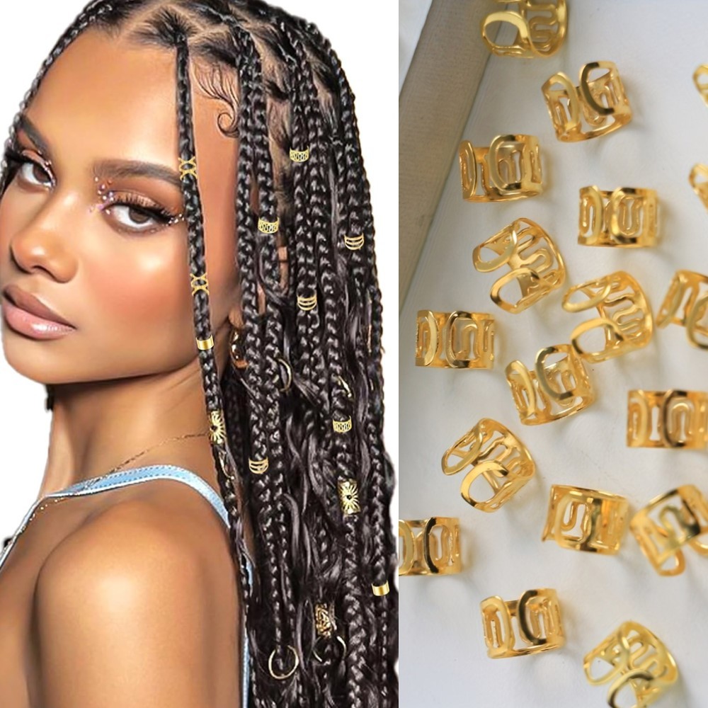 40Pcs/Set Retro Minimalist Dirty Braid Hair Extensions Iron Cut-out ...