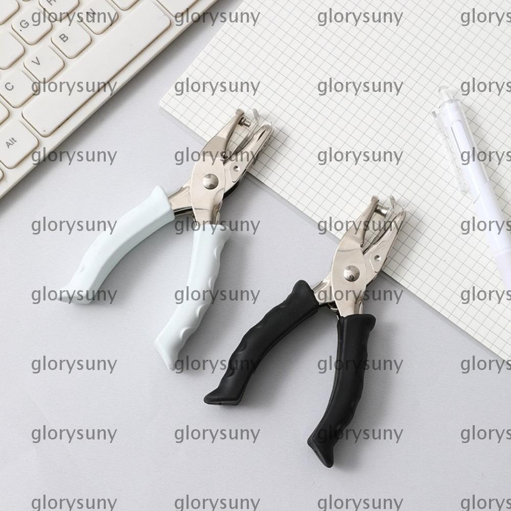 Solid Metal Single Hole Punch Perforator Silver Pliers One 6mm Hole Card/ Paper