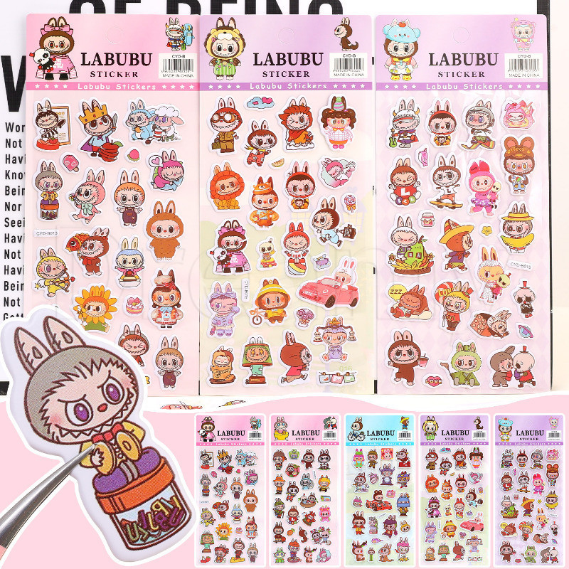 Labubu Cartoon Bubble Stickers - Self Adhesive Phone Case Laptop ...