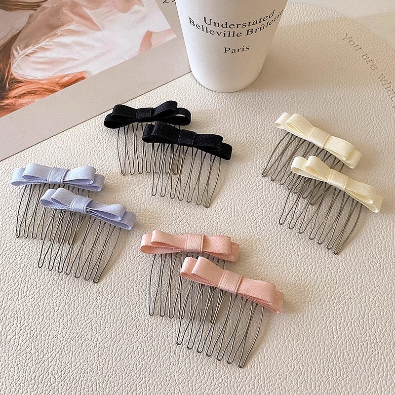 Bow-insert Comb Anti-slip Hair Comb Side Bangs Hair Trimming Headdress ...