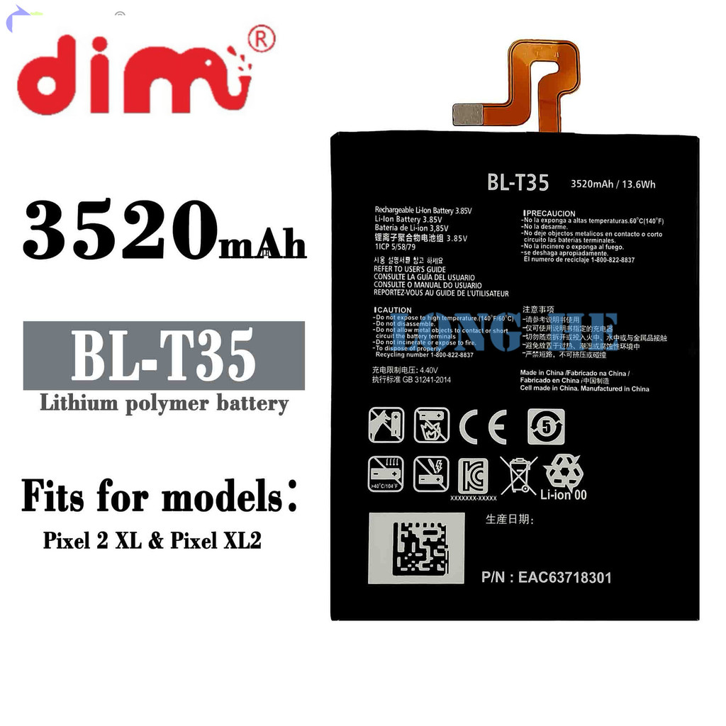 Battery for Google Pixel 2XL Mobile Phone Battery BL-T35 Built-in Fast ...