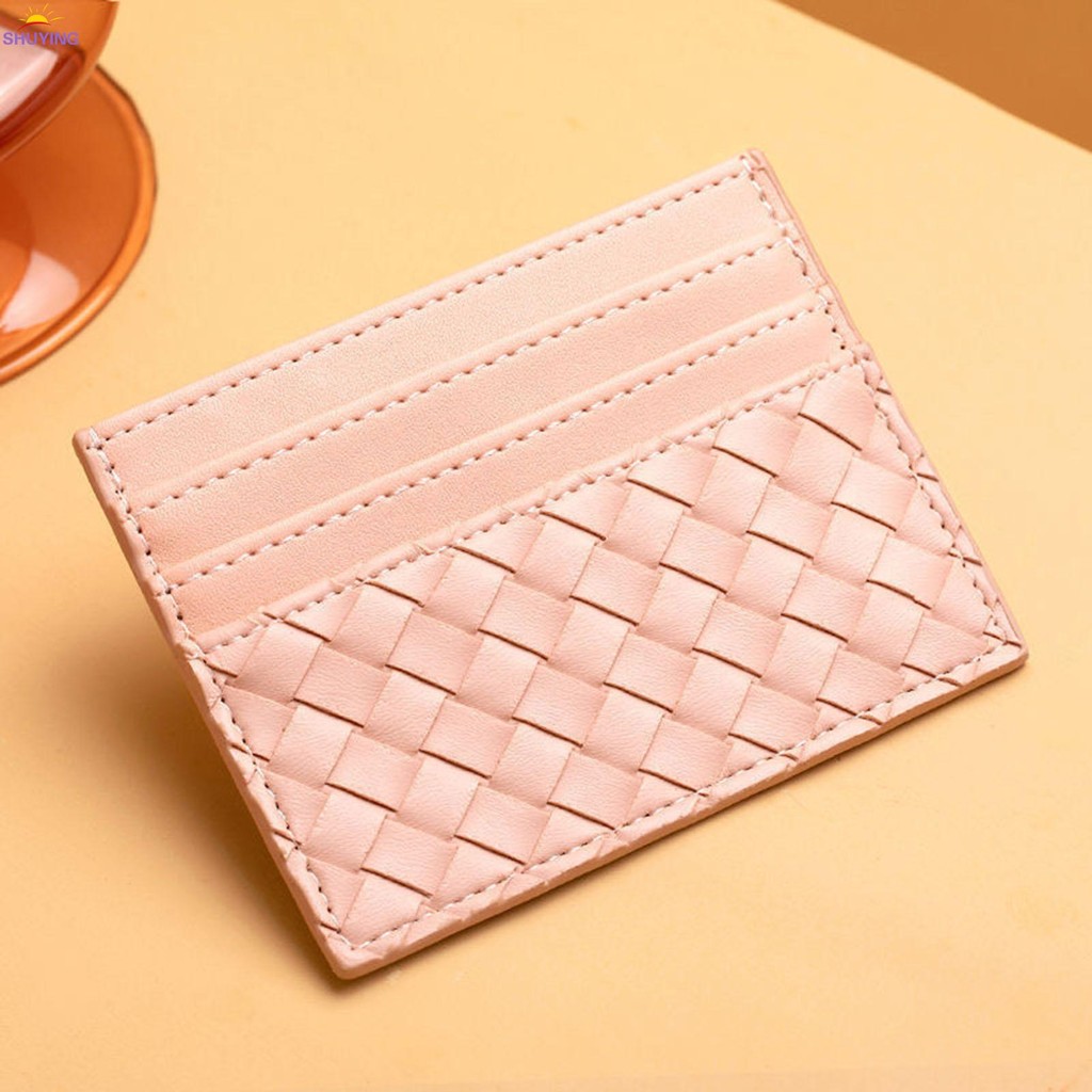 Minimalist Credit Card Holder Simple Style Unique Weave Design Card Bag ...