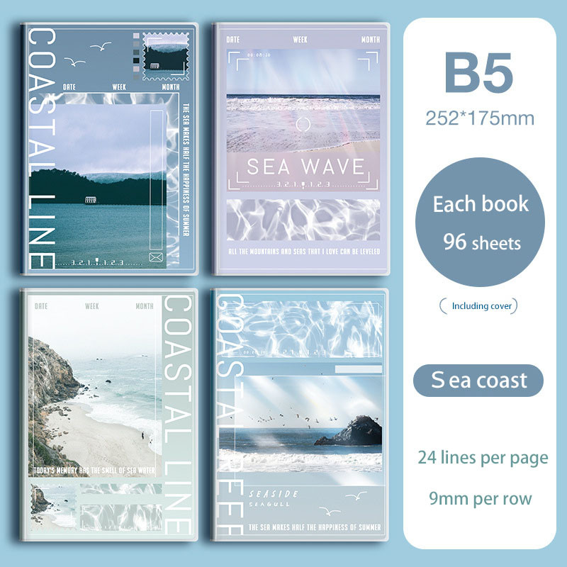 Notebook A5 96 Pages Per Book Various Designs Landscapes/Retro ...