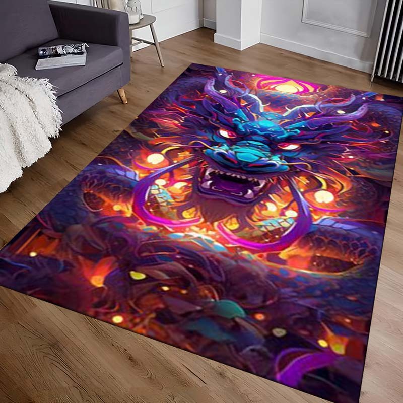 3D dragon rug, dragon pattern rug, modern rug, entryway rug, hallway ...